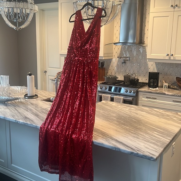 COPY - Kate Kasin red sequinned formal gown size 10 - Picture 14 of 17